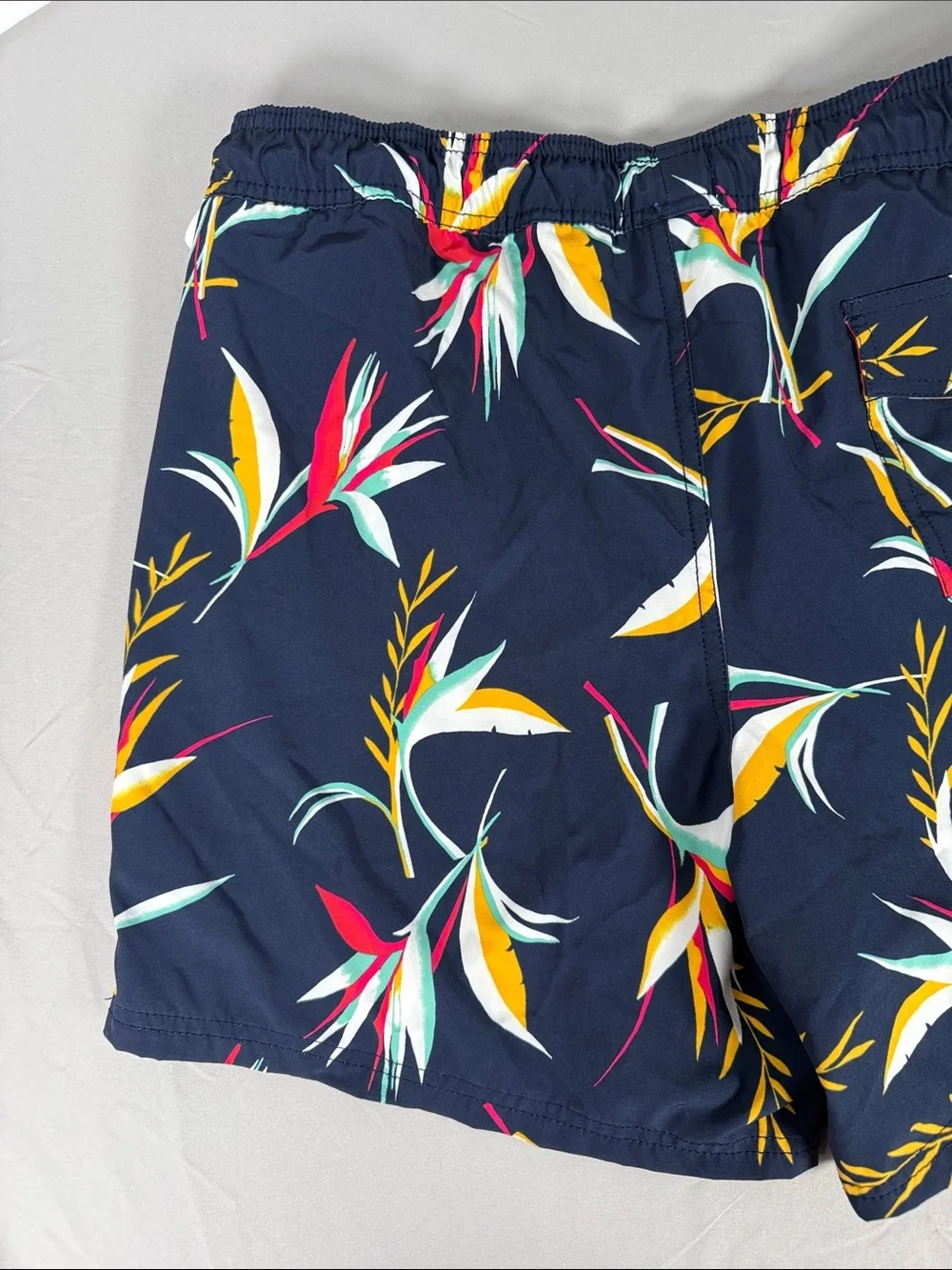 J. Crew Men's Navy Floral Swim Shorts - Versatile Beach Trunks